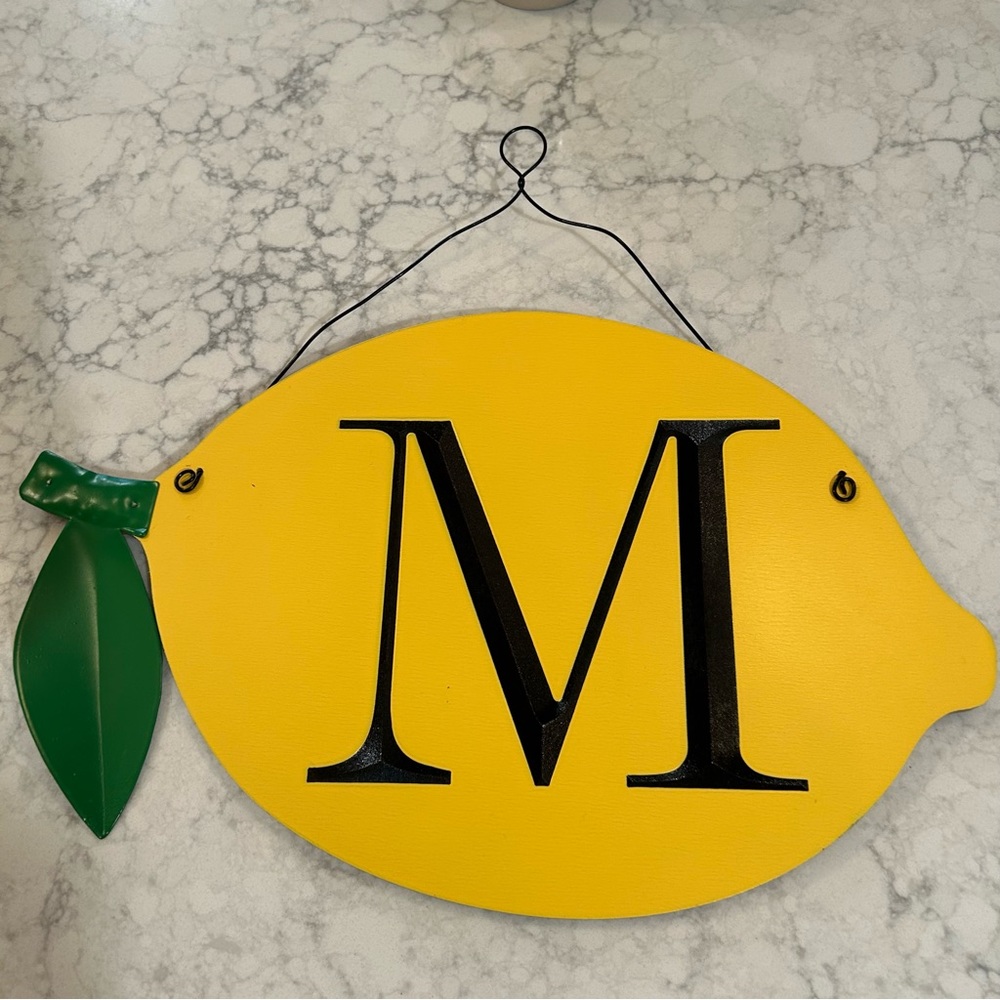M Initial Lemon Sign
